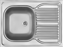 Steel Sink 1-bowl With Drainer - Overlay Zm6_0110
