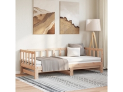 Sofá cama con cajón 90x200 cm madera maciza de pino