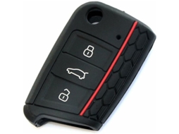 Kit Com 2 Unidades De Capa De Silicone Para Chave De 3 Botões / Chaveiro / Suporte Para Controle Para Volkswagen Vw Golf 7 Gti Golf Vii Mk7 Skoda