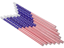 Conjunto de 120 Topbathy Lápis Madeira com Bandeiras Coloridas do Dia da Independência, Material Escolar Patri