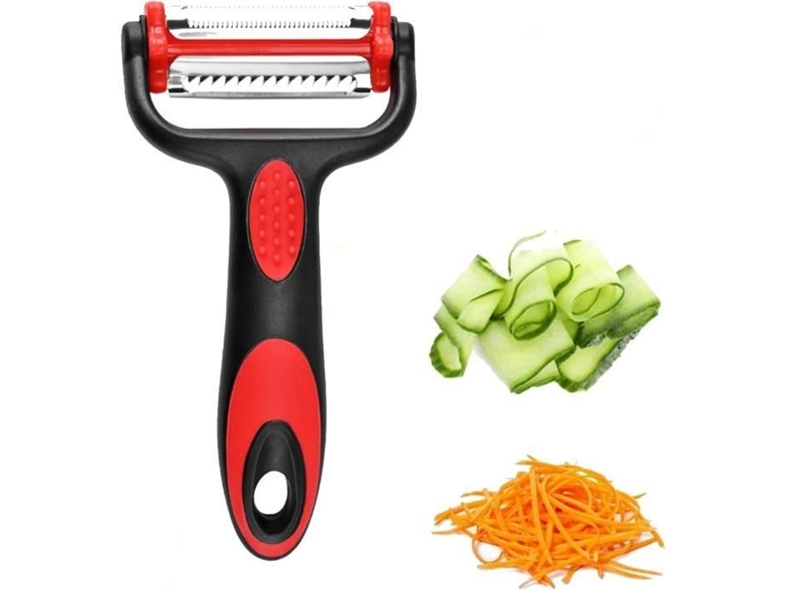 Descascador Julienne 3 Em 1, Descascador De Legumes Para Espaguete, Descascador De Legumes Com Cabo Antiderrapante, Ideal Para Descascar