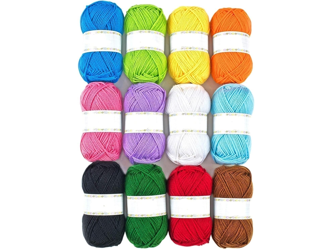 Lurelia Fio Tricô Macio Colorido Lavável Acrílico 12 Peças 50g Cores Para Crochê