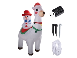 Ornamento Inflável de Natal Boneco de Neve Montando Alpaca 1,8m | S/MARCA