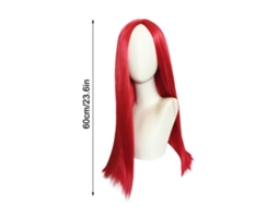 Peruca De Anime De Terror De Natal, Média, Vermelha, Longa, Reta, Cosplay Olysi Shop