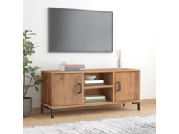 Vidaxl Móvel De Tv 110x35x48 Cm Pinho Maciço Castanho
