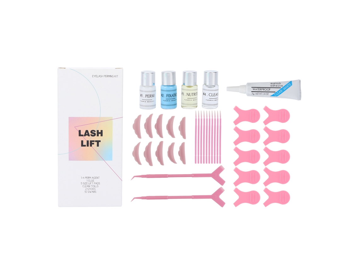 27ml Kit De Levantamento De Cílios E Sobrancelhas Instantâneo Permeável E Curvador Rosa