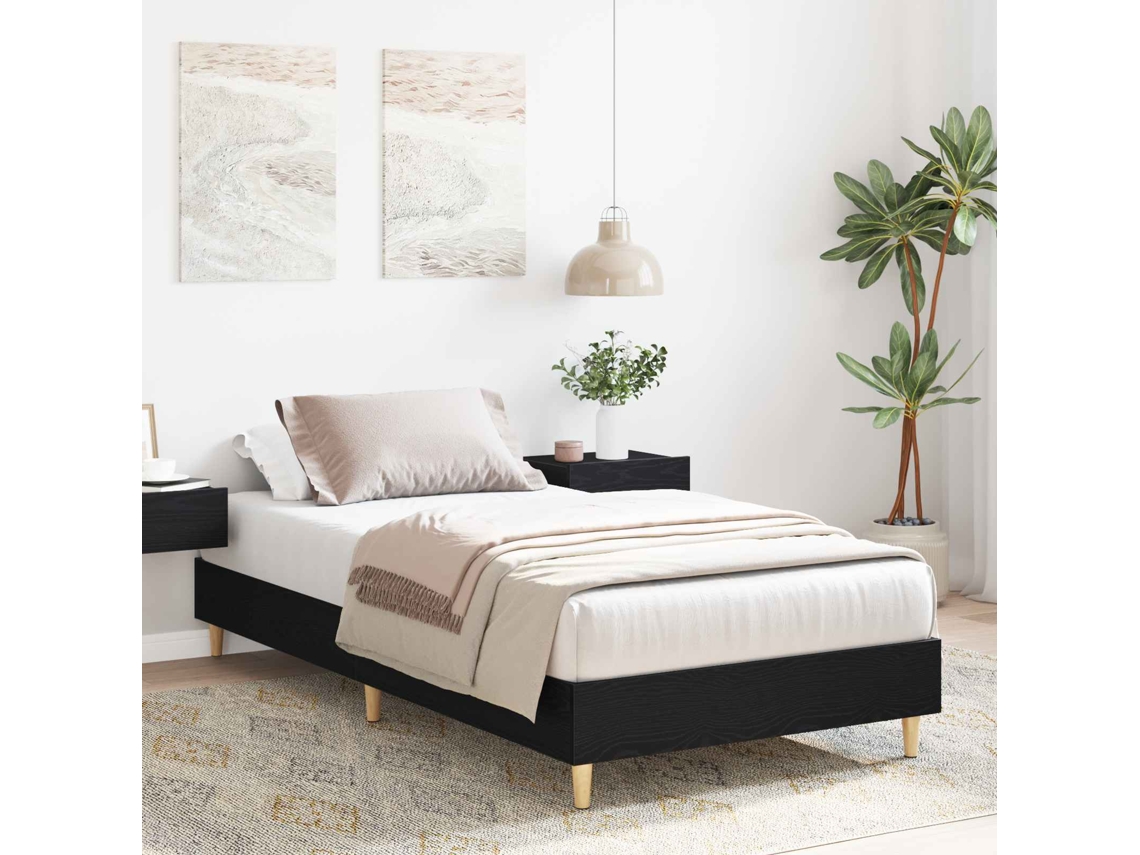 Vidaxl Estrutura Da Cama Carvalho Preto Derivados De Madeira