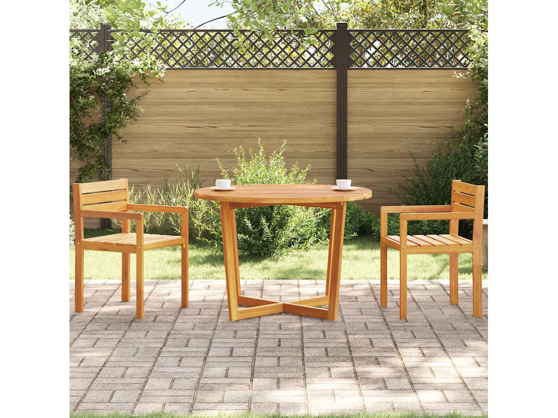 Vidaxl Mesa de Jantar Redonda para Jardim, Ø110x75 Cm, em Madeira Maciça de Acácia
