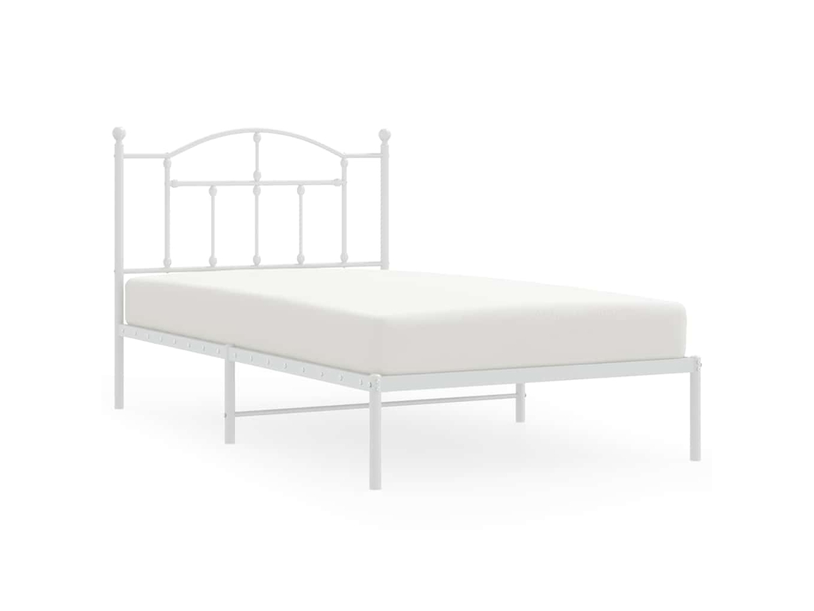 Bed Frame, Bed Frames Vidaxl Branco Aço (100 X 190 Cm)