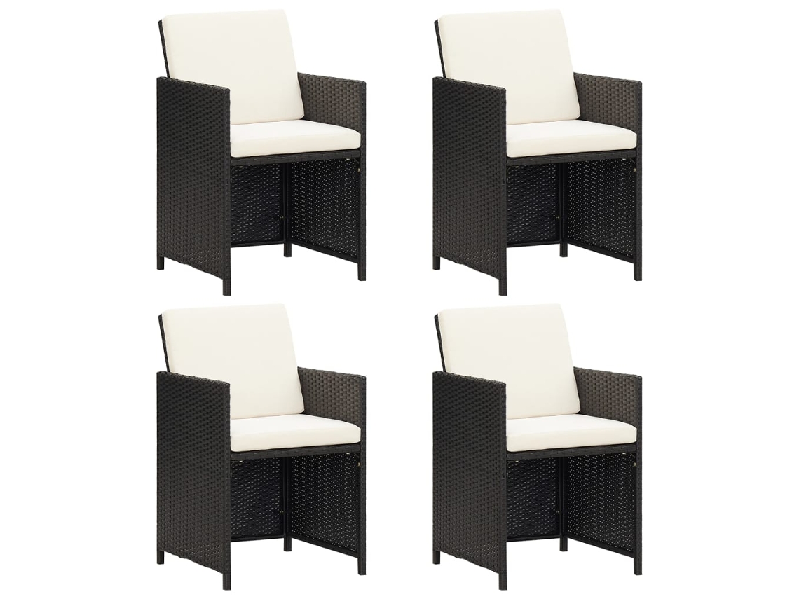 Garden Chair, Garden Chairs Vidaxl Preto Rattan / Vime (n/a)