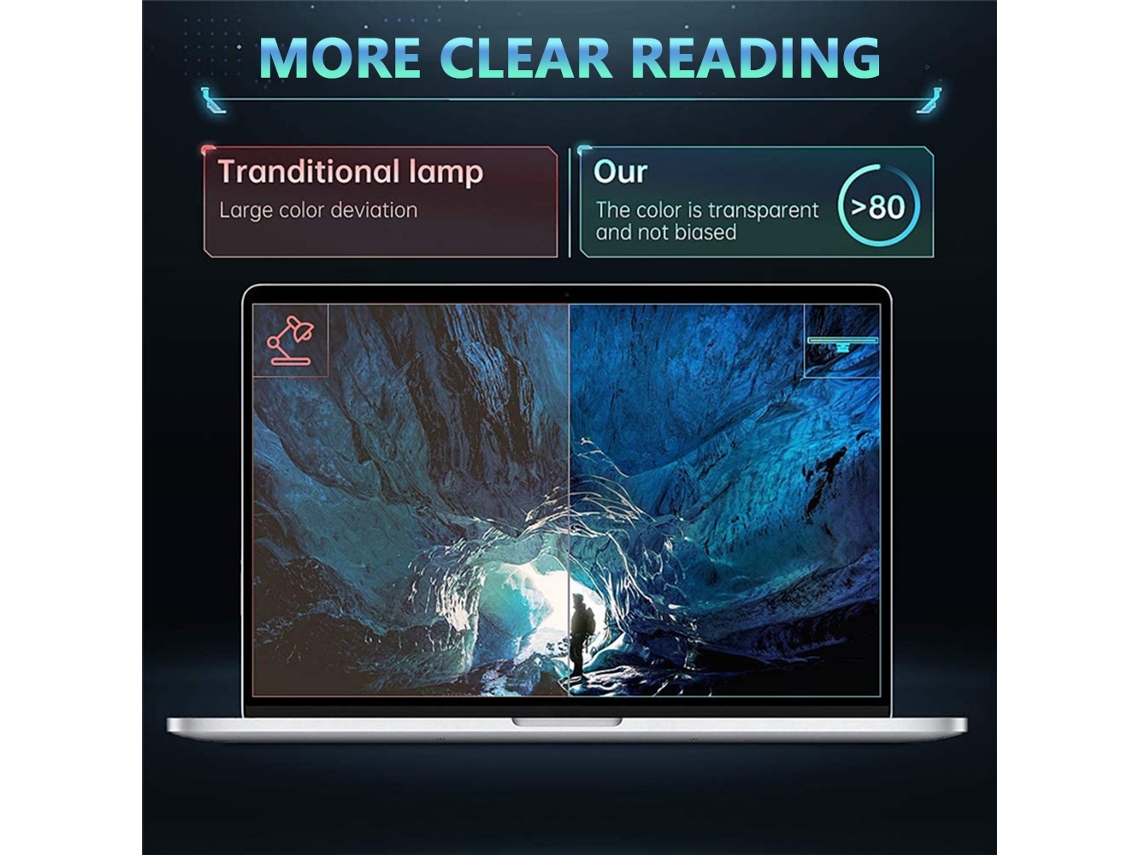 Luz de Mesa para Monitor de Computador 40cm com LED, brilho e temperatura ajustáveis | S/MARCA
