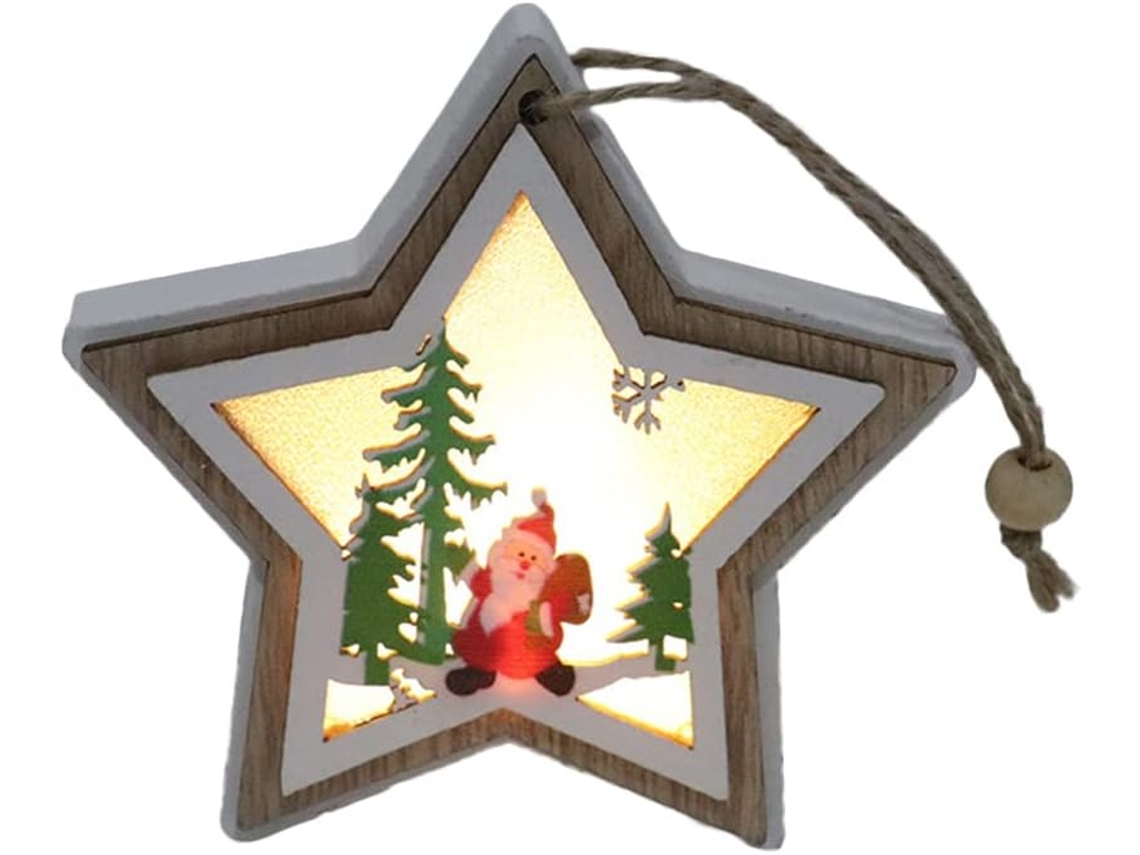 Decoração De Natal De Madeira / Sacola De Presente / Estrela / Árvore Para Pendurar