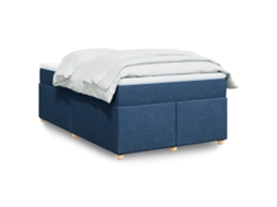 Vidaxl Cama Com Molas/colchão 120x200 Cm Tecido Azul