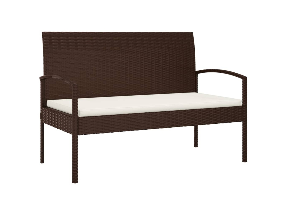 Maison Exclusive - Banco De Jardim Com Almofadão 105 Cm Vime Pe Castanho