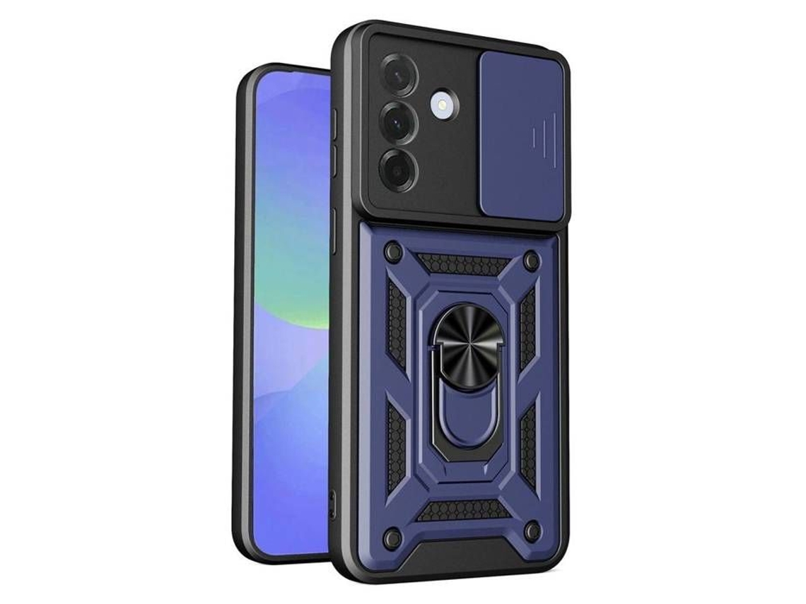 Capa Para Samsung Galaxy A27 5g - Case Rígido Anti Choque Película De Tela - Azul Escuro