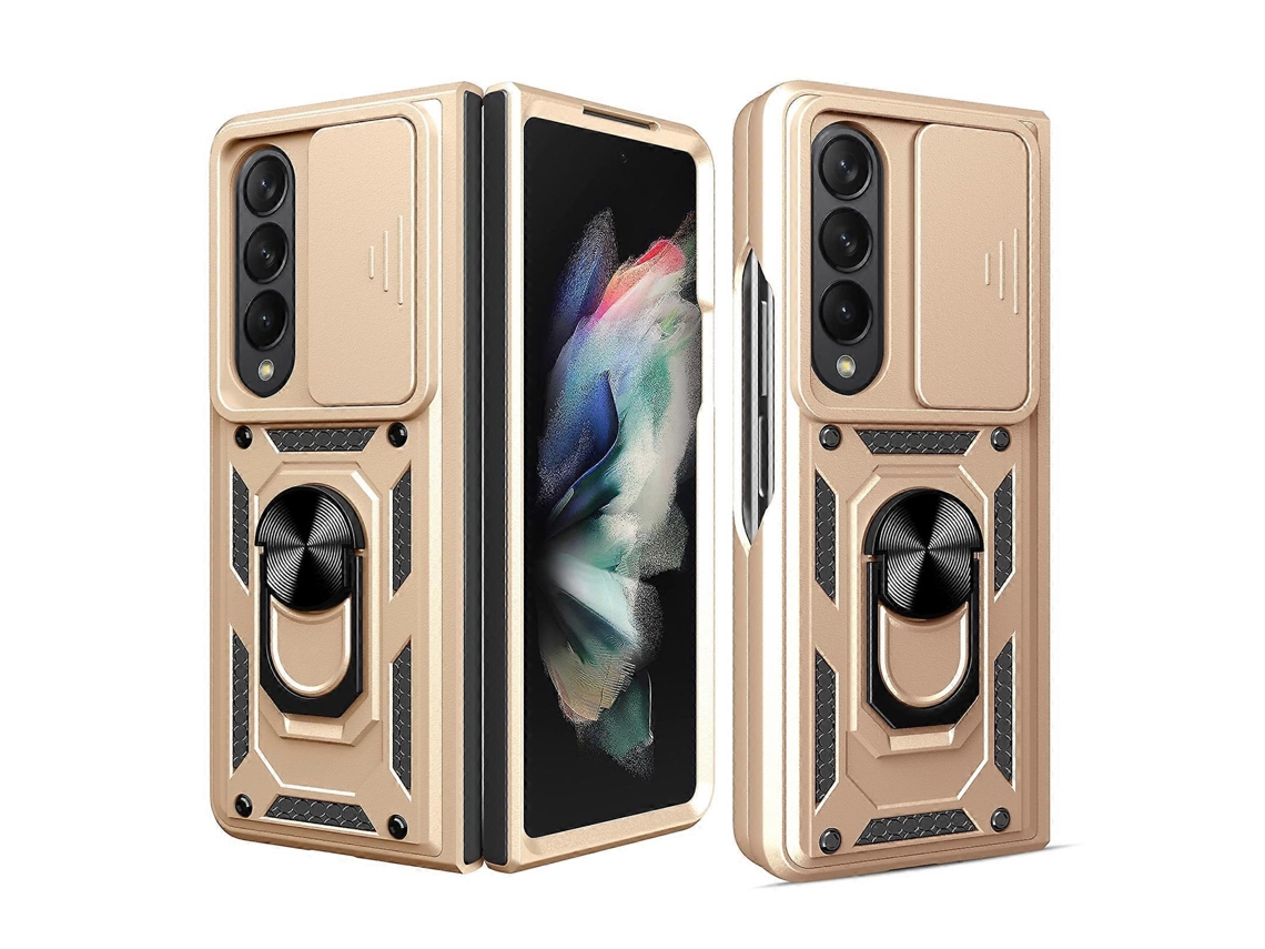 Capa Para Samsung Galaxy Z Fold4 Com Câmera Deslizante Em Tpu + Pc