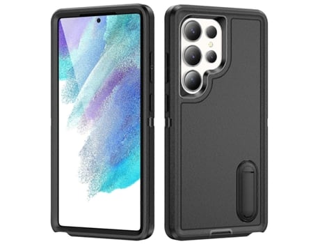 Capa Com Suporte Para Samsung Galaxy S25 Ultra, Pc Silicone Eva, Design 3 Em 1