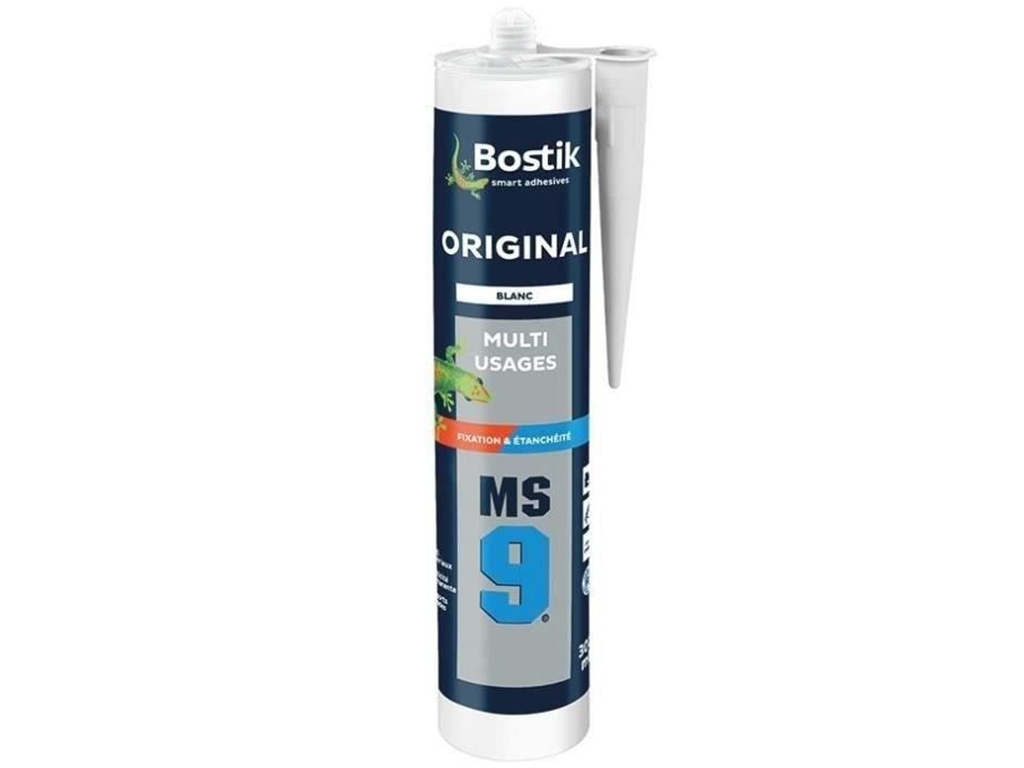 Ms9 Original Adesivo De Fixação E Vedação Multimaterial Colagem Flexível E Poderosa Branco Cartucho De 300 Ml Bostik
