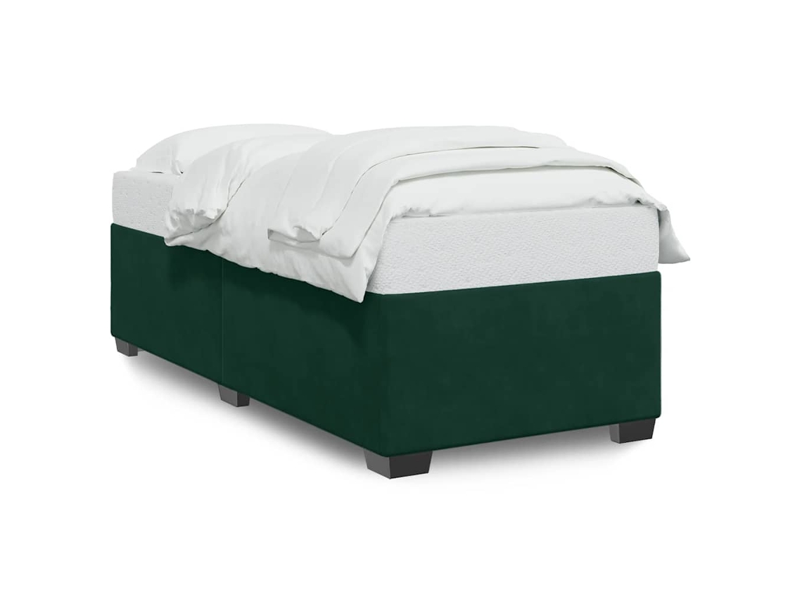 Estrutura de Cama Hanko em Veludo Verde Escuro (90x190 cm)