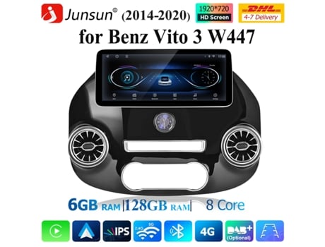 Rádio Android Automotivo Junsun Para Mercedes Benz Vito 3 W447 2014-2020 Wifi 4g 6+128gb Carpaly
