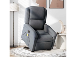 Vidaxl Poltrona Massagens Elevatória Elétrica Veludo Cinzento-escuro
