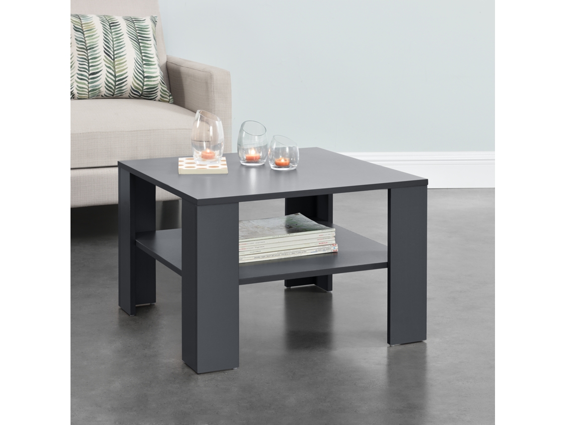 Mesa de Centro [EN.CASA] Aachen  (Cinzento - MDF - 60 x 60 x 40 cm)