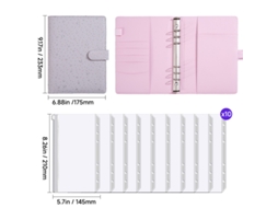 A5 Detachable Refillable Notebook Starry Sky Design Gray Gift Set With 10zip Pouches