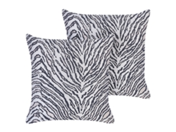 Conjunto De 2 Almofadas Decorativas Beliani Manetti De Poliéster Preto/cinzento Claro 45x45x10