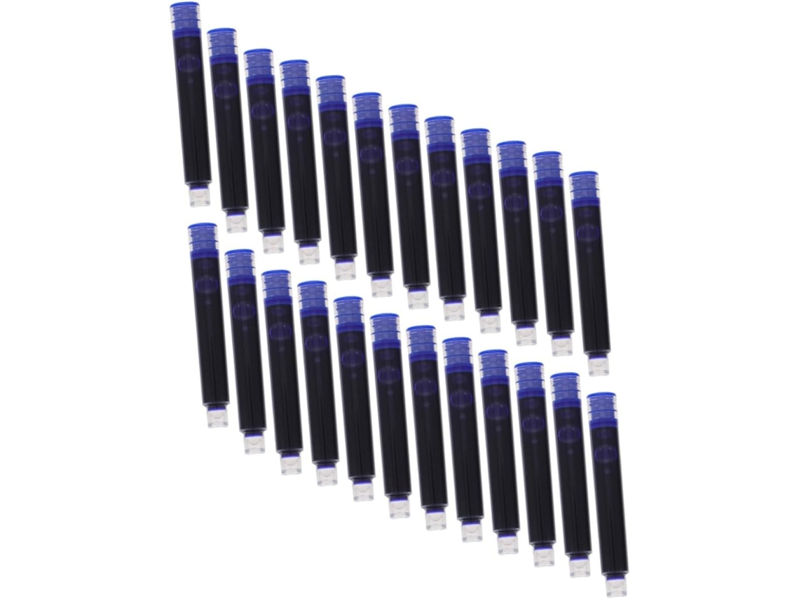 Pacote com 200 Conjunto de Refis para Caneta Tinteiro, Tinta Azul, Compatíveis e Práticos Estudantes, Acessóri