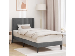 Vidaxl Estrutura Da Cama Cinzento-escuro 90 X 200 Cm Veludo
