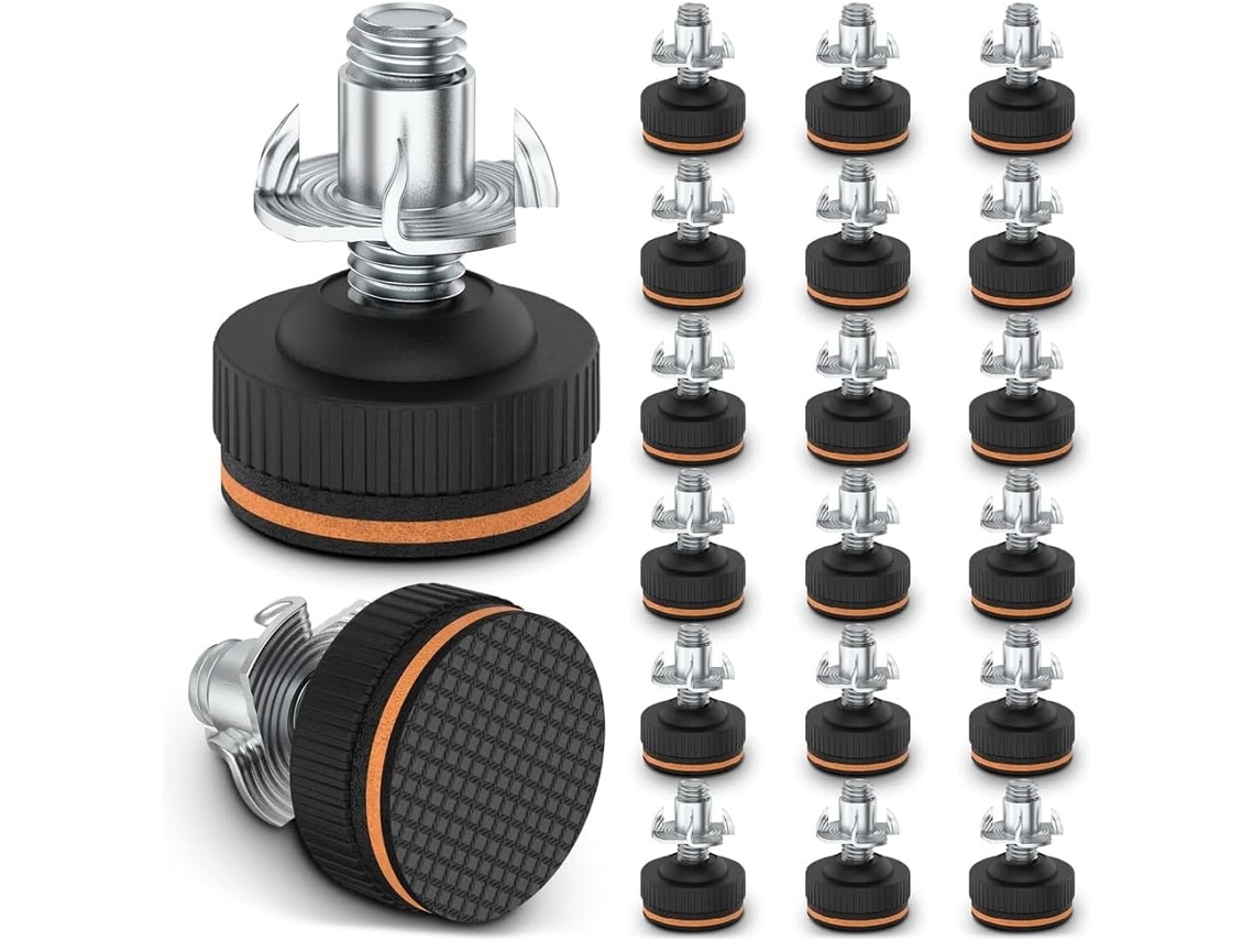 Conjunto De 20-niveladores Móveis Ajustáveis Com Protetores Piso, Pés Niveladores Resistentes De 9, 5mm Com Almofadas De