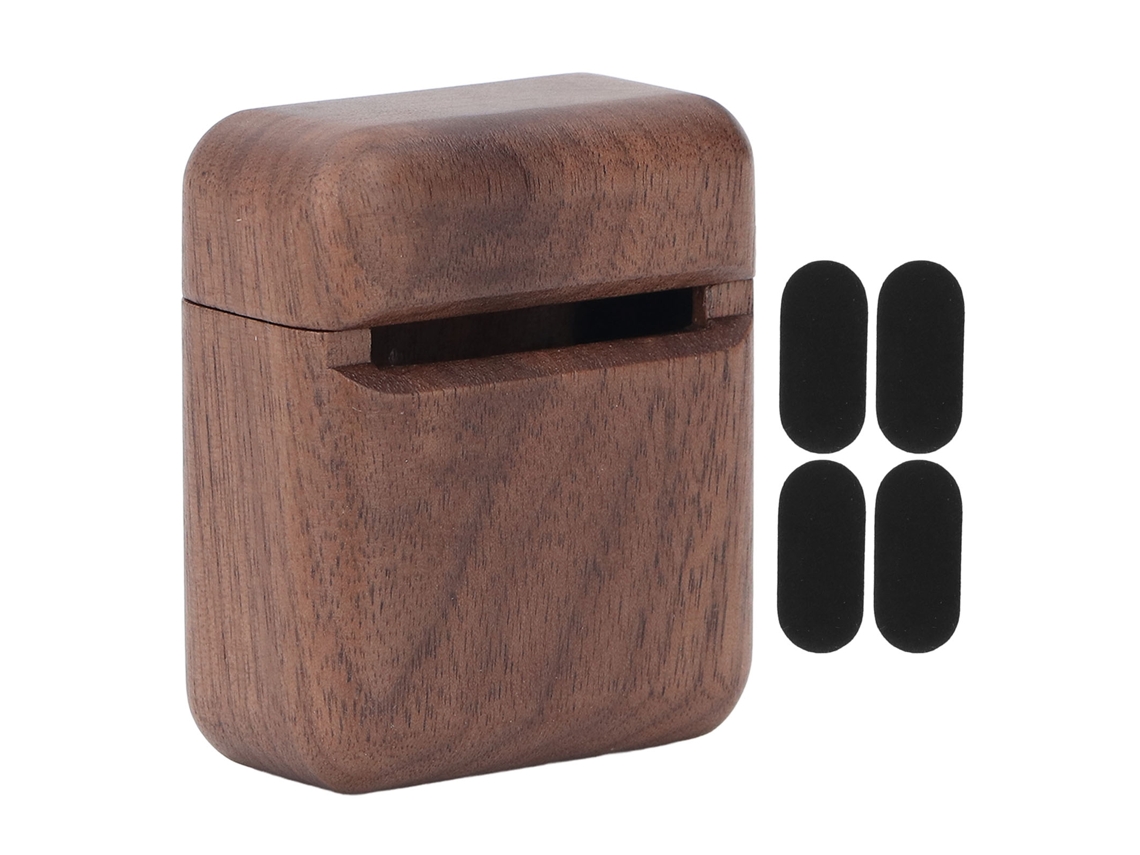 Estojo para Fones de Ouvido Bluetooth em Madeira Sólida, Compatível com Apple Airpods 1ª/2ª Geração EOOCOO