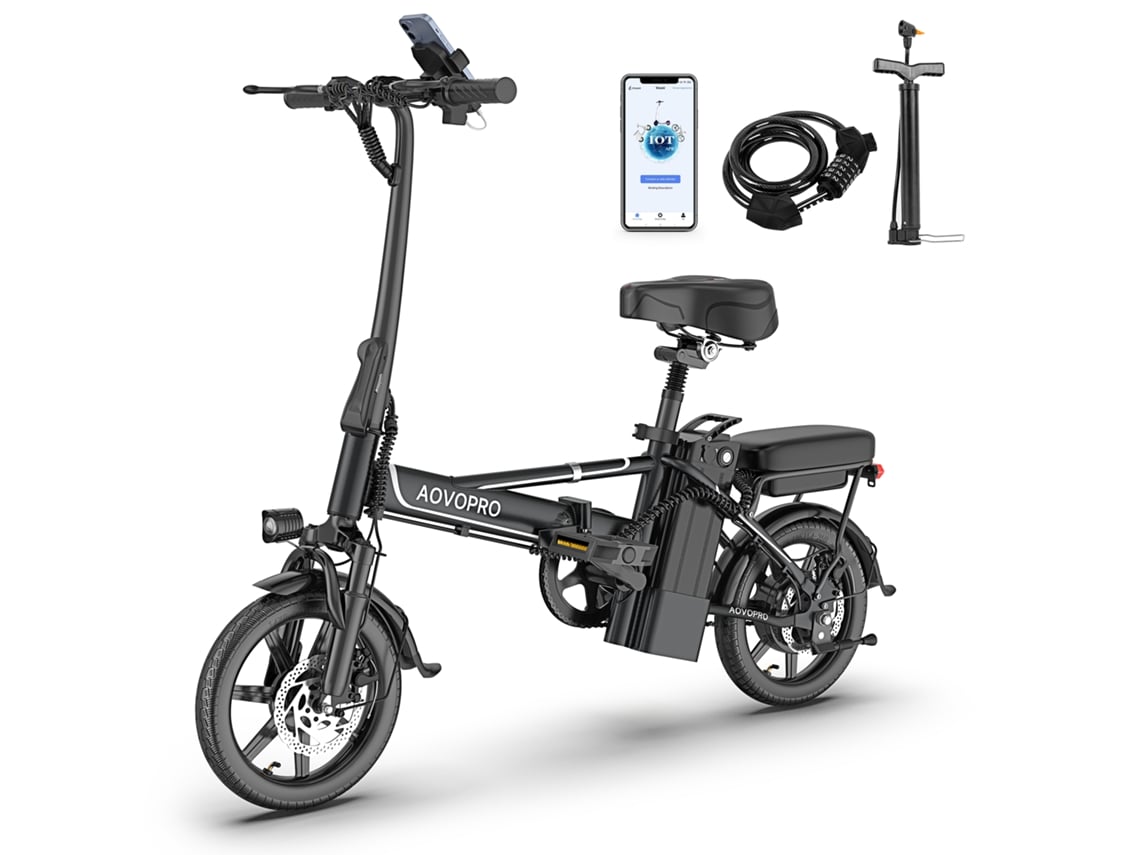 Bicicleta Elétrica Générique E14 500 W, 25 Km/h, Rodas 14 Polegadas Favo De Mel, Preto