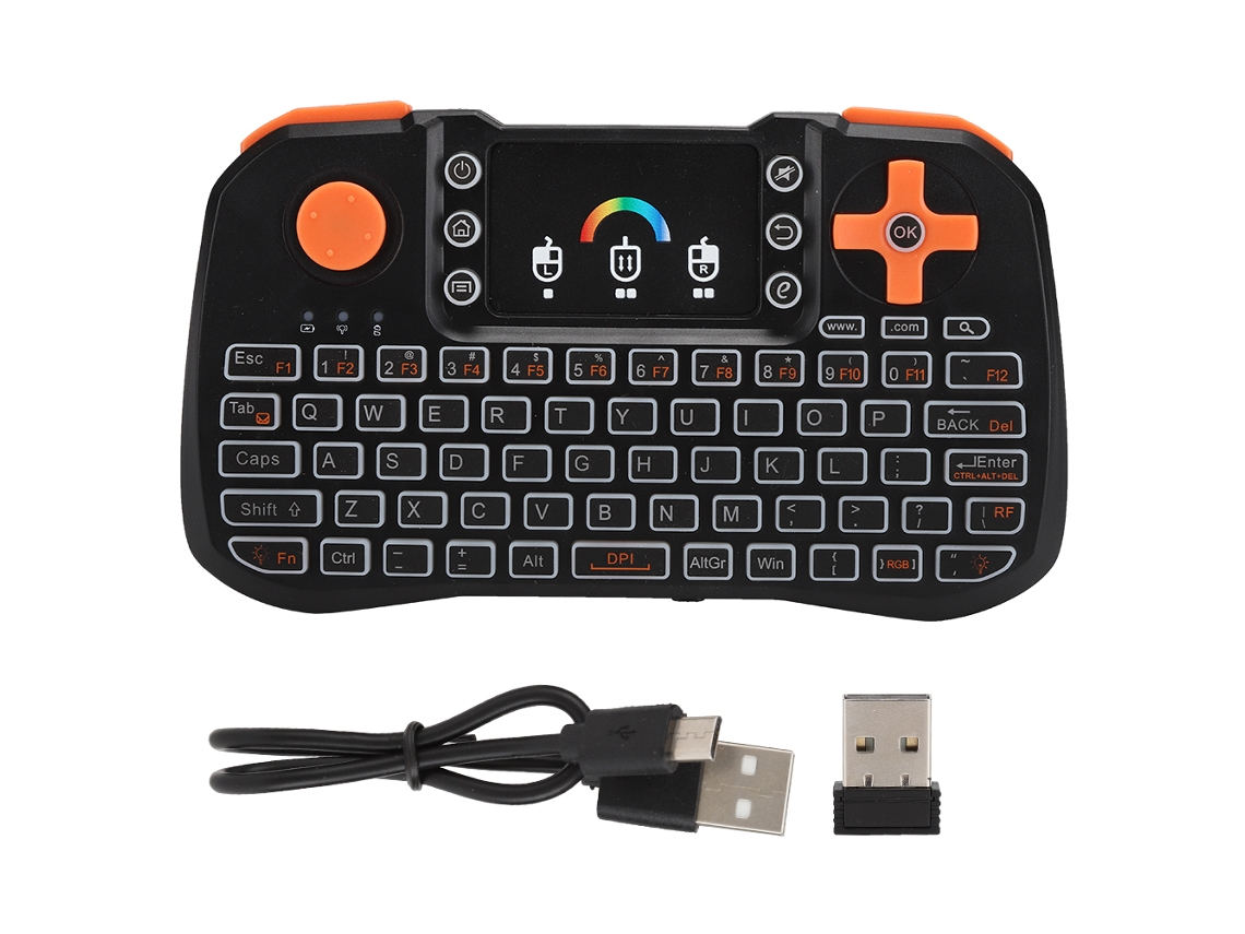 Teclado Sem Fio Tz10 Com Touchpad, Mouse E Controle Remoto Portátil. Mini Teclado Touch. -aquaforge