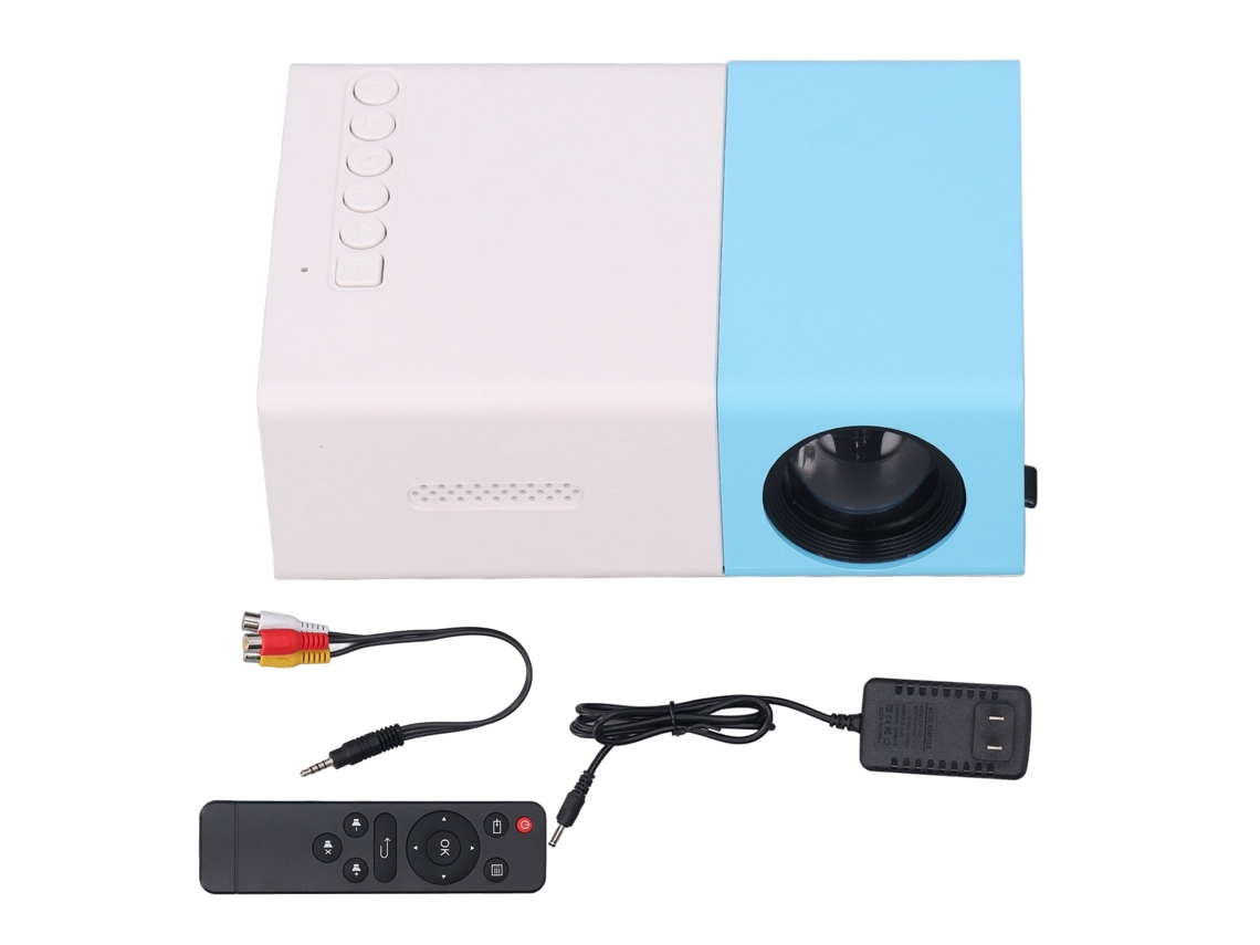 Aetheria projetor Led Portátil 1080p Hd Usb para Filmes Ao Ar Livre com Controle Remoto Azul Branco