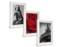 Composição De Quadros Dama Parisiense Com Óculos Eiffel Espelharte (3 Peças 20x30 Cm)