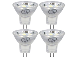 Conjunto de 4 Lâmpadas Led Mr11 de 3w e 300lm com 9 Leds e Base de Pino Duplo para Refletores e CHABERLU