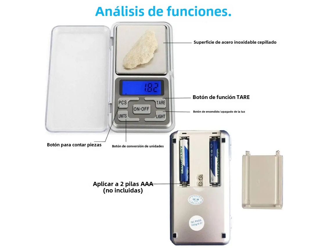 Mini Balança Eletrônica de Precisão para Joias, com Faixa de Medição e Precisão Ajustáveis. MDUG (300g, 0,01g)