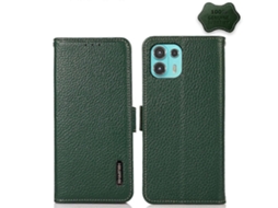 Capa De Couro De Lichia Com Rfid E Ímã Lateral Khazneh Para Motorola Edge 20 Lite