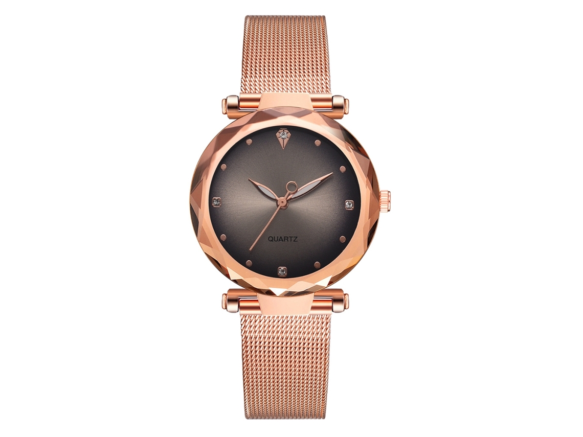 Relógio de Pulso Feminino de Quartzo com Correia de Liga Simples e Elegante Cinza