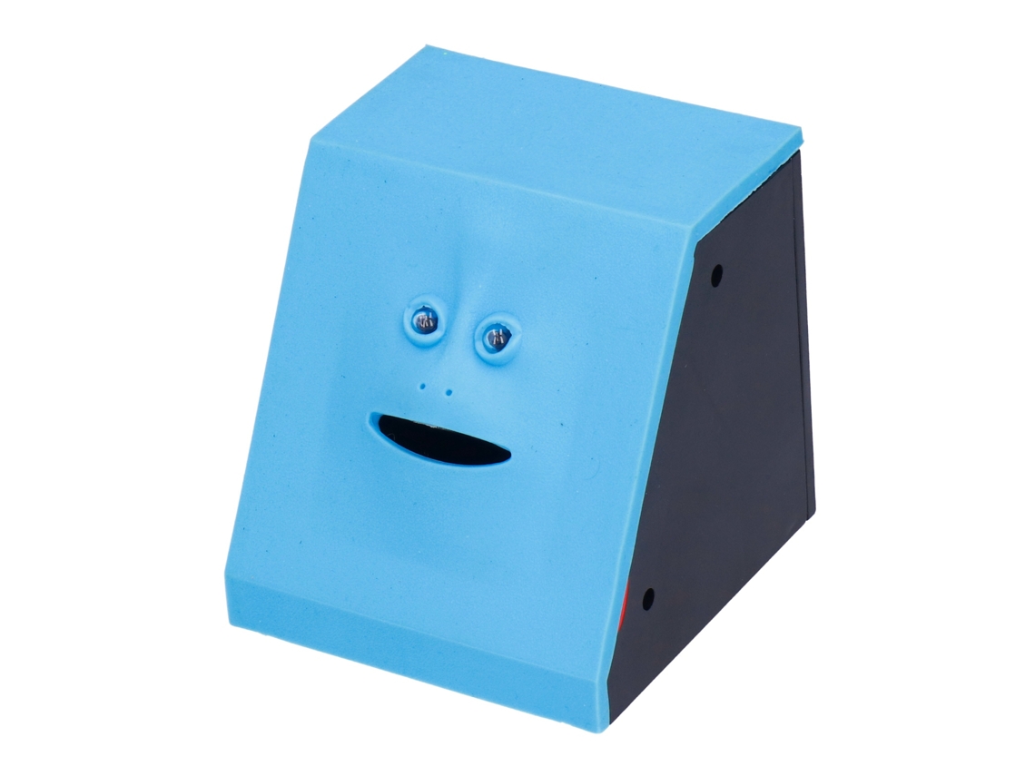 Mali cofrinho Eletrônico para Crianças com Design Facial Automático Que Come Moedas Azul