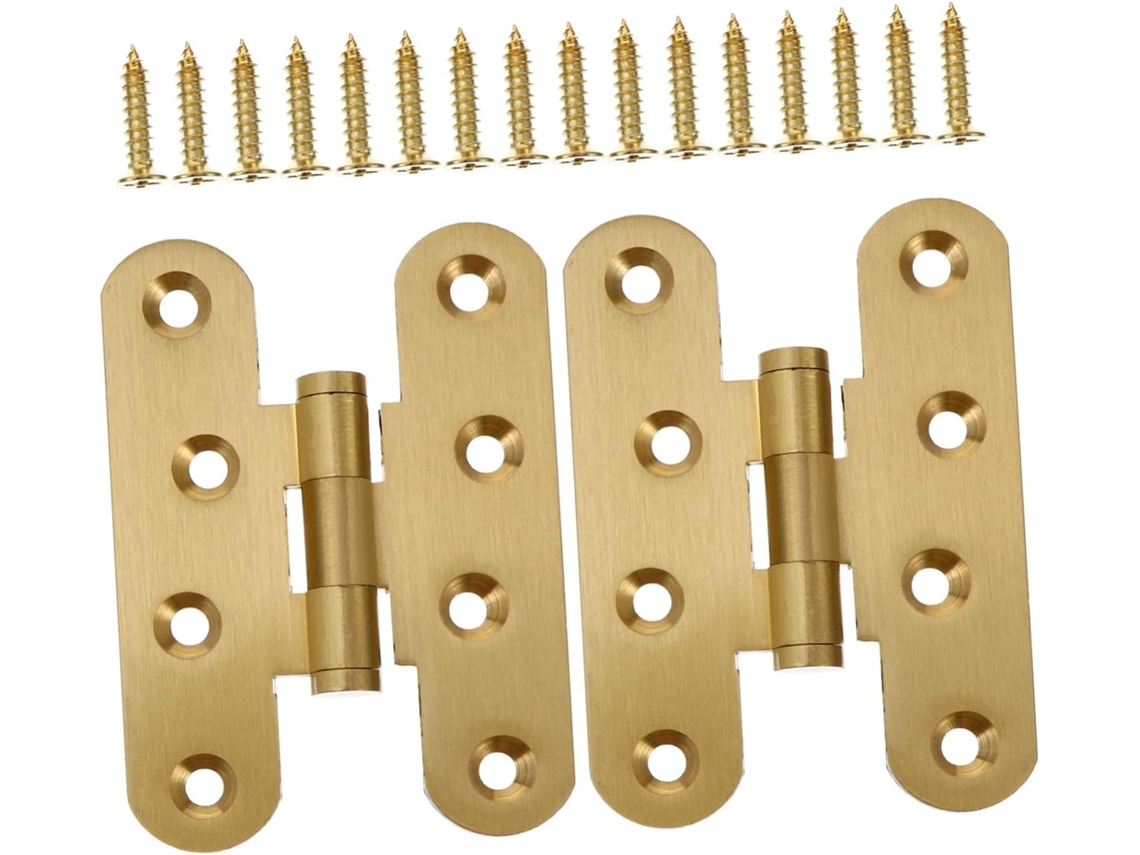 Dobradiça De Cobre Para Armário, 2 Peças, Dourada, Resistente.