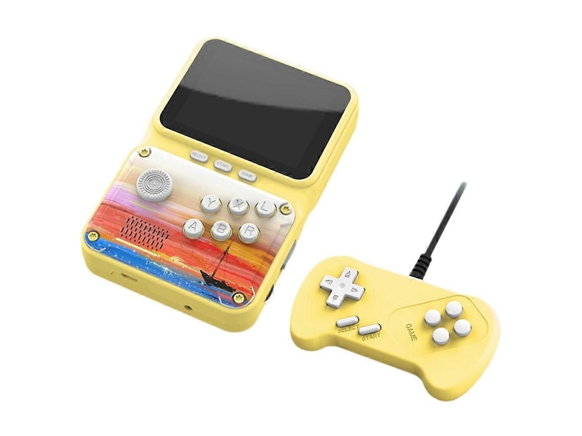 Console De Jogos Retrô Portátil De 2,8 Polegadas Com 500 Jogos, Conexão Av E Suporte Para 2 Jogadores, Ideal Para Presentear Crianças (amarelo).