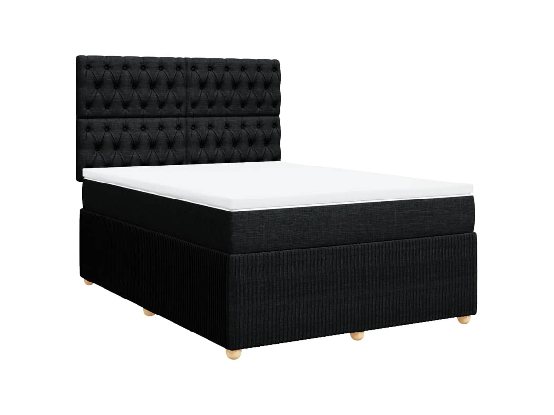 Box Spring Bed, Box Spring Beds Vidaxl Preto Tecido (140 X 190 Cm)