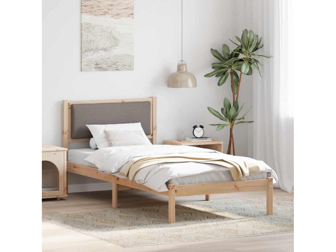 Vidaxl Estrutura da Cama Cinzento acastanhado 90 X 200 Cm