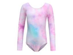 Traje de balé Rebe-Gynastica para meninas com collant de manga comprida Dança Yoga Treinamento 150cm B