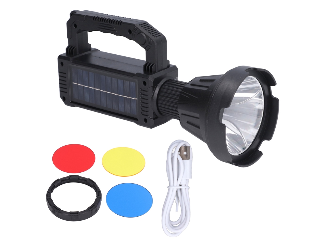 Lanterna de Mão LED Superbrilhante à Prova D'água com Carregamento Solar para Camping Outdoor S/MARCA