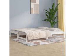 Vidaxl Estrutura Sofá-cama De Puxar 2x(90x190) Cm Pinho Maciço Branco