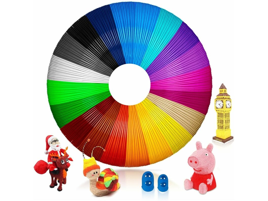 Filamento Pla Para Impressão 3d, 1, 75 Mm, 5 M De Comprimento, 20 Cores Diferentes, Adequado Para Crianças E Adultos
