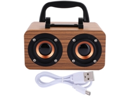 Caixa de Som Bluetooth Retrô de Madeira, Reprodutor Portátil para Celular e Pc CHABERLU